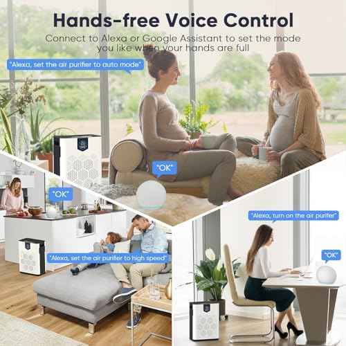 DAYETTE Smart Air Purifier for Home Large Room 3000Ft², App & Alexa Control