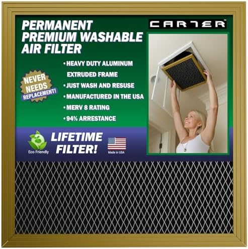 CARTER | Gold | MERV 8 | HVAC & Furnace Filter | Washable