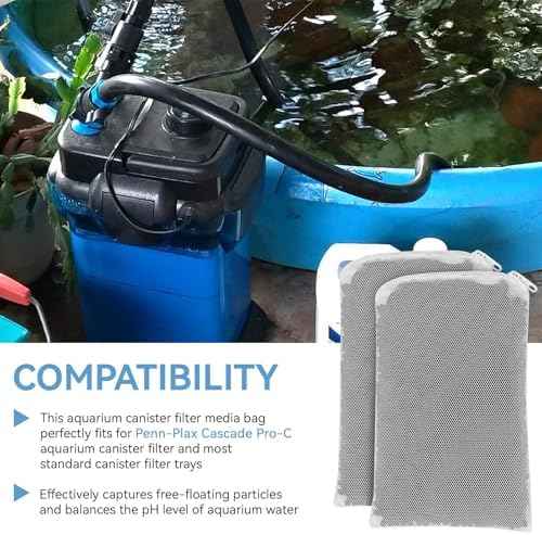 8 Oz Pro-C Aquarium Canister Filter Media Bag Compatible with Penn-Plax Cascade, Canister Filter Carbon Media for Remove Odors & Clear Water, Fish Tank Carbon Filter, 3 Pack (235g/bag)