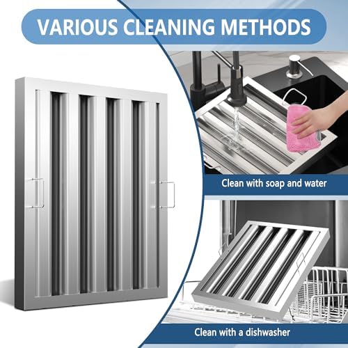 Stainless Steel Commercial Kitchen Hood Filter, 15.5W x 19.5H Inch