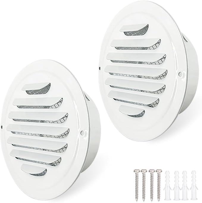 4 Inch Round Air Vent Covers, LouanXpert Stainless Steel Soffit Vent Covers by LouanXpert