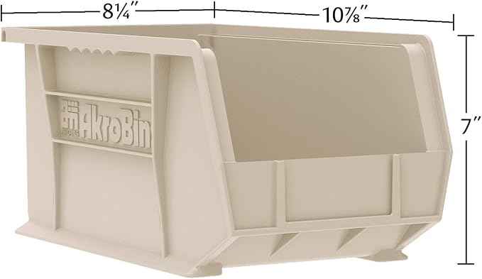 Akro-Mils 30239 AkroBins Plastic Storage Bins, Space-Saving Stackable Bins