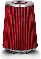 RED 4 inch 102 mm Inlet Truck Air Cone Replacement Performance Washable - Image 3