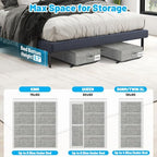 Large Sturdy Under Bed Storage with Wheels, 2 Pack 50L Rolling