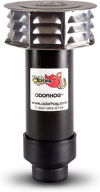 OdorHog Metal Cap Slip On Vent Stack Pipe Filter 2" Black ABS, Removes Outdoor by OdorHog-StoptheStink