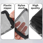 10PCS Aquarium Filter Media Bags, 3x4 Inch Fish Tank Media Mesh Filter Bags, Reusable Mesh Filters Bag for Activated Carbon, Filter-Stones and Ceramic Rings, Black Mesh-Net Filters Bag with Zipper - Field & Pure