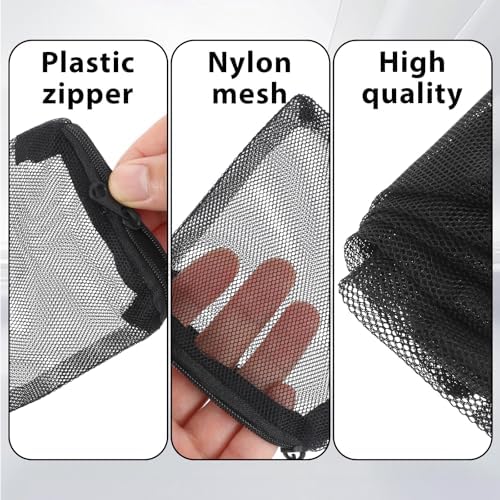 10PCS Aquarium Filter Media Bags, 3x4 Inch Fish Tank Media Mesh Filter Bags, Reusable Mesh Filters Bag for Activated Carbon, Filter-Stones and Ceramic Rings, Black Mesh-Net Filters Bag with Zipper - Field & Pure