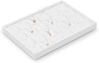 Oirlv Premium White Leather Stackable Jewelry Tray 24 Grid Jewelry Organizer
