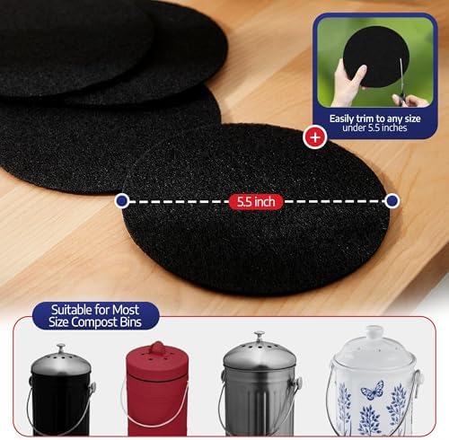 BioStrike Activated Carbon Filter Discs for Kitchen Compost Bin