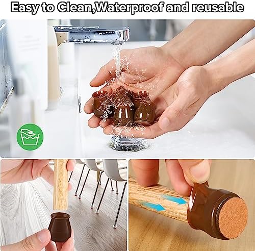 24PCS Upgraded Silicone Chair Leg Floor Protectors for Hardwood