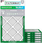 Filterbuy 18x30x1 Air Filter MERV 8 Dust & Allergy Defense (6-Pack) - Field & Pure