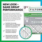 Filterbuy 16x25x1 Air Filter MERV 8 Dust & Allergy Defense (4-Pack)