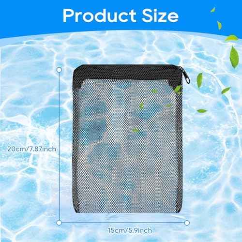 8 Pack Aquarium Filter Media Bags with Zipper Fine Mesh 7.8"x5.9"