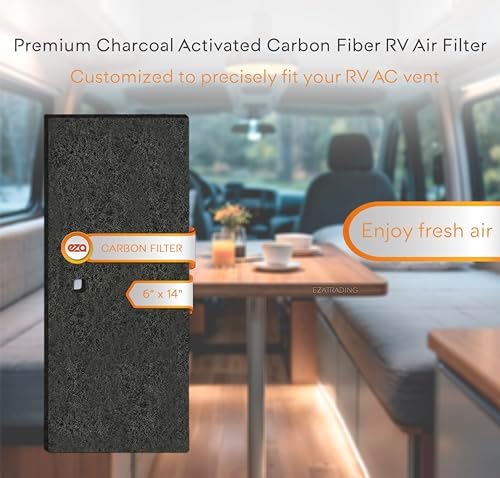 RV Premium Charcoal Activated Carbon Fiber Air Conditioner Filter - 6" x 14" Air Duct AC Carbon Filter Replacement for Coleman Mach Unit (4 Pack)