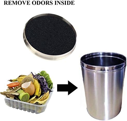 Becozofu 7.25 inch Kitchen Compost Bin Charcoal Filter Replacements, Compost Pail Replacement Carbon Filters, Round, Activated Charcoal, Set of 8 - Field & Pure