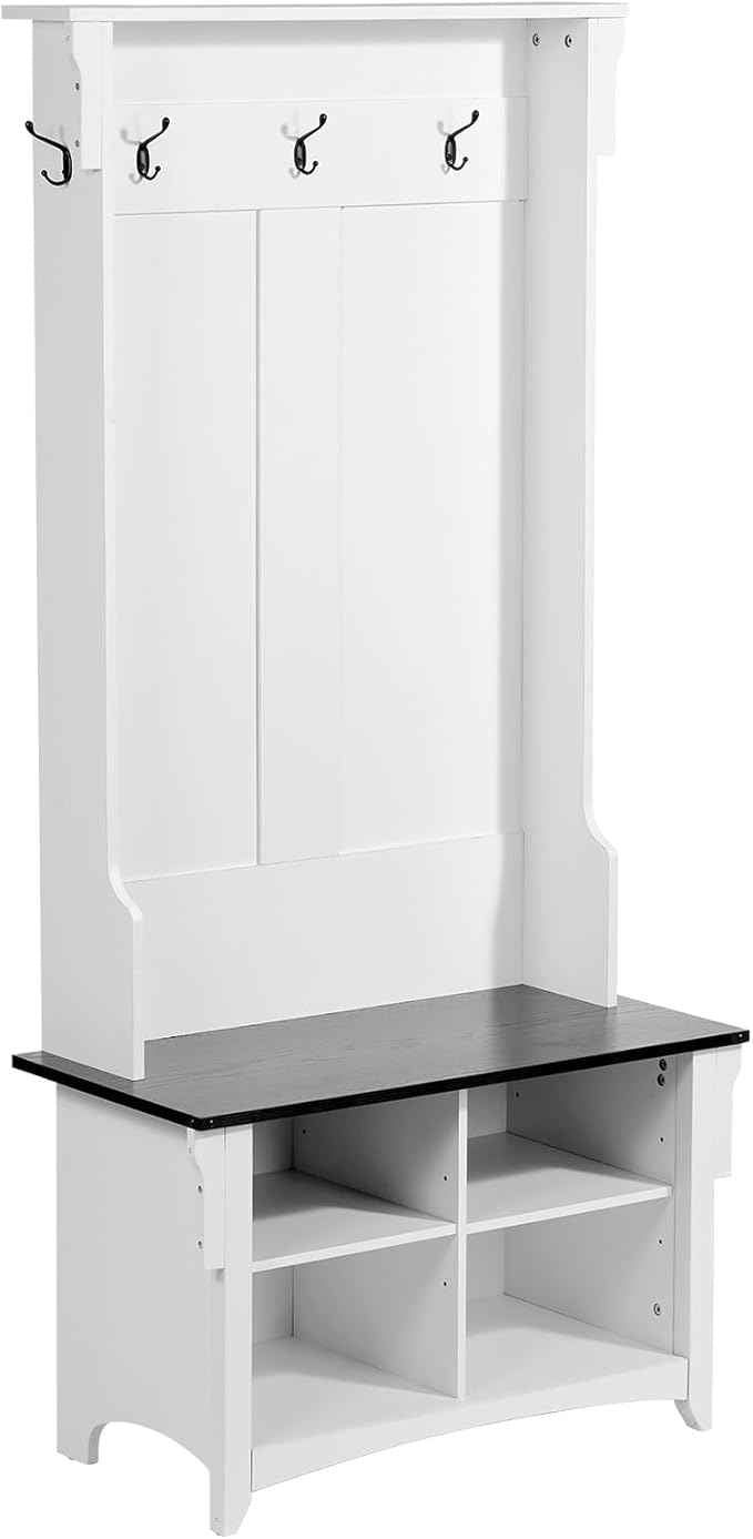 VEVOR Hall Tree Entryway Bench, Coat Rack