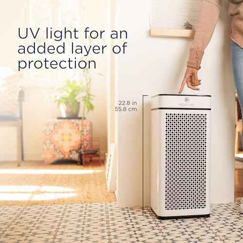 Medify MA-40 UV Light Air Purifier with HEPA Filter | 1,793 ft² Coverage in 1hr for Wildfires Smoke, Odors, Pollen, Pets | Quiet Removal to 0.3 Microns | White, 1-Pack