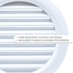 VENTS-US - 4" White Round Plastic Vent Cover - Compatible with 4 Inch Diameter - Image 3