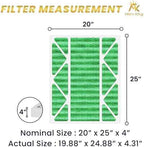 MervKing 20x25x4 Air Filter Actual Size: 19.88" x 24.88" x 4.31" MERV 13 MPR 1500-1900 | MADE IN USA | 1-Pack | Pleated HVAC AC Furnace Replacement