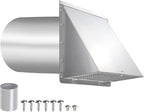 6 Inch Hooded Wall Vent with Screen and Damper, 6 Inch Exhaust Vent Cover Cap by JYINCPED