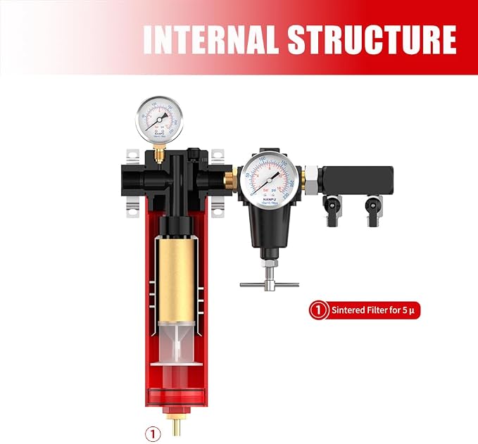 NANPU Z-R Air Filter Regulator– Sintered Filter, 3/8" NPT Inlet, 1/4" NPT - Image 4