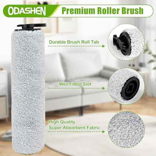 Brush Roll and Filter Replacement Parts for Bissell Crosswave HF2/3845N/3831 Floor Scrubber,1 Roller Brush 1 Filter 1 Cleaning Brush (Set 2)