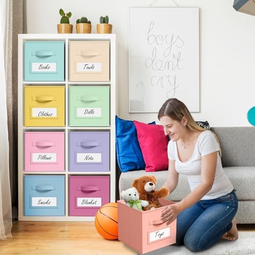 Teenyyou 10 Pack Fabric Storage Cubes 11 Inch Collapsible Cube Bins
