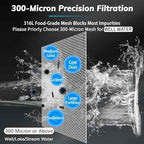 Spin Down Sediment Filters With Scraper, Well Water Filter System for House, Reusable Whole House Water Filter for Well Water, 300 Micron, 1" MNPT + 3/4" FNPT + 3/4"MNPT, BPA Free