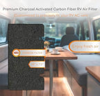 RV Premium Charcoal Activated Carbon Fiber Air Conditioner Filter - 14" x 7.5" Air Duct AC Carbon Filter Replacement for RV Dometic Air Grille 3313107.103, 3105012.003 (6 Pack) - Field & Pure