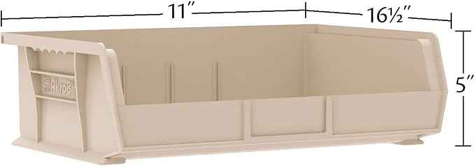 Akro-Mils 30255 AkroBins Plastic Storage Bins, Space-Saving Stackable Bins