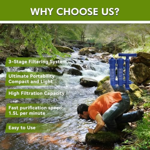 Water Filtration System Survival, Water Purifier Survival for Camping - Field & Pure