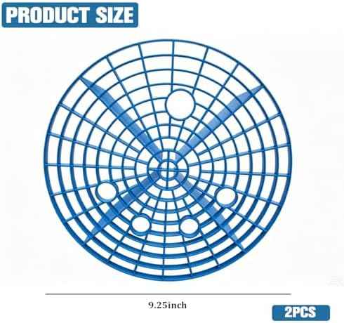 2PCS Car Wash Bucket Insert Grit Trap, 9.2" Vehicle Wash Cleaning Filter Grit Trap Dirt Guard, Auto Detailing Dirt Collector Insert Tool for 12" Diameter Bucket, Universal Fit (Blue)