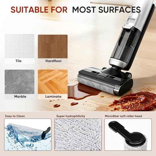 Roller Brush and Filter Replacement Compatible with Tineco Floor ONE Stretch S6/ i6 Stretch/ i5 Stretch/ S7 Stretch/ S9 Artist Cordless Wet Dry Vacuum Cleaner Replacement Parts