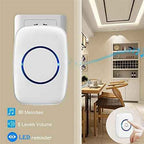 Wireless Doorbell, Waterproof Door Bell Kit, Distinguish front and rear doors