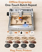 Laser Engraver 12W Laser Engraving Machine for Wood Metal Acrylic Glass Stone, DIY CNC Portable Laser Cutter 7.9" x 11.8" (Near A4) Offline Engraving Carverall K15 Pro Silvery, 12000mW, Class 1 - Field & Pure