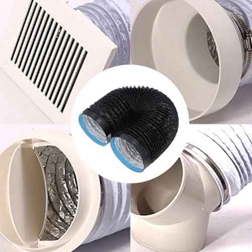 7" Dryer Vent Exhaust Hose, 6.56ft Flexible Insulated Air Ducting, PVC Aluminum Foil Ventilation Duct, for Kitchen Greenhouse