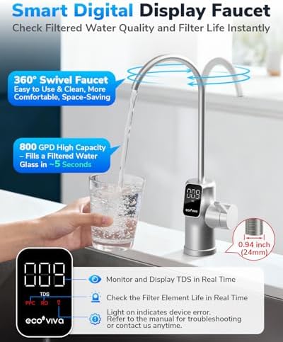 E8 800GPD Compact Reverse Osmosis System 800 GPD Fast Flow RO Water