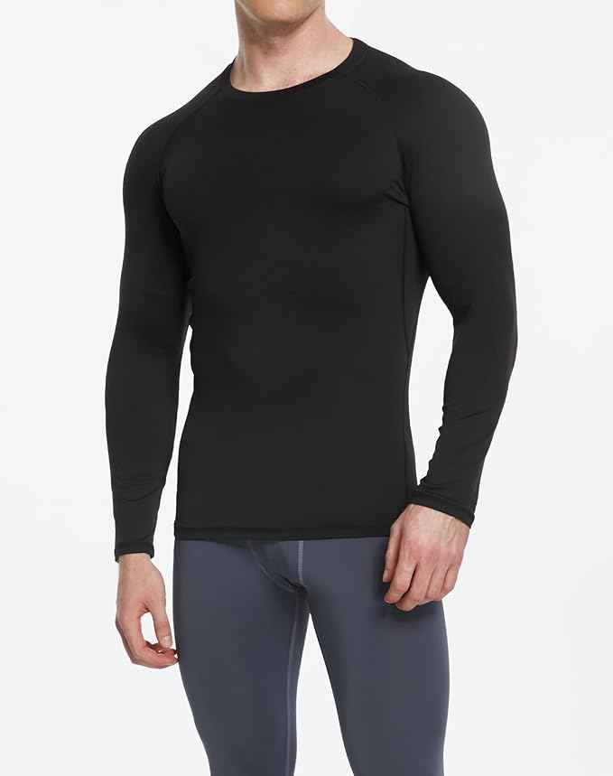 5 or 4 Pack Compression Shirts for Men Long Sleeve Athletic Base Layer