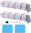 Replacement Brush Roller for IFloor Wet Dry Cordless Vacuum Cleaner, 2 Pack Roller Brush +2 Pre-Filter Foam