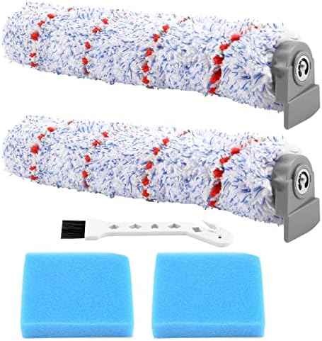 Replacement Brush Roller for IFloor Wet Dry Cordless Vacuum Cleaner, 2 Pack Roller Brush +2 Pre-Filter Foam