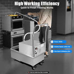 55L/14.5Gal Mobile Fryer Filter, 550W Commercial Fryer Filter Machine Cart, Stainless Steel Oil Filter Machine Separator with Wheels Deep Fryer Filter Machine, 32L/min Oil Pump Flow, for Restaurant