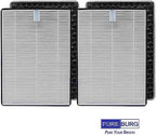 PUREBURG Replacement Filter Compatible with NUWAVE Oxypure 47401 47402 47404 Portable Air Purifier Part H5P3, 2-Pack(4 Filters) H13 HEPA 3-Stage Filtration Activated Carbon 2-in-1