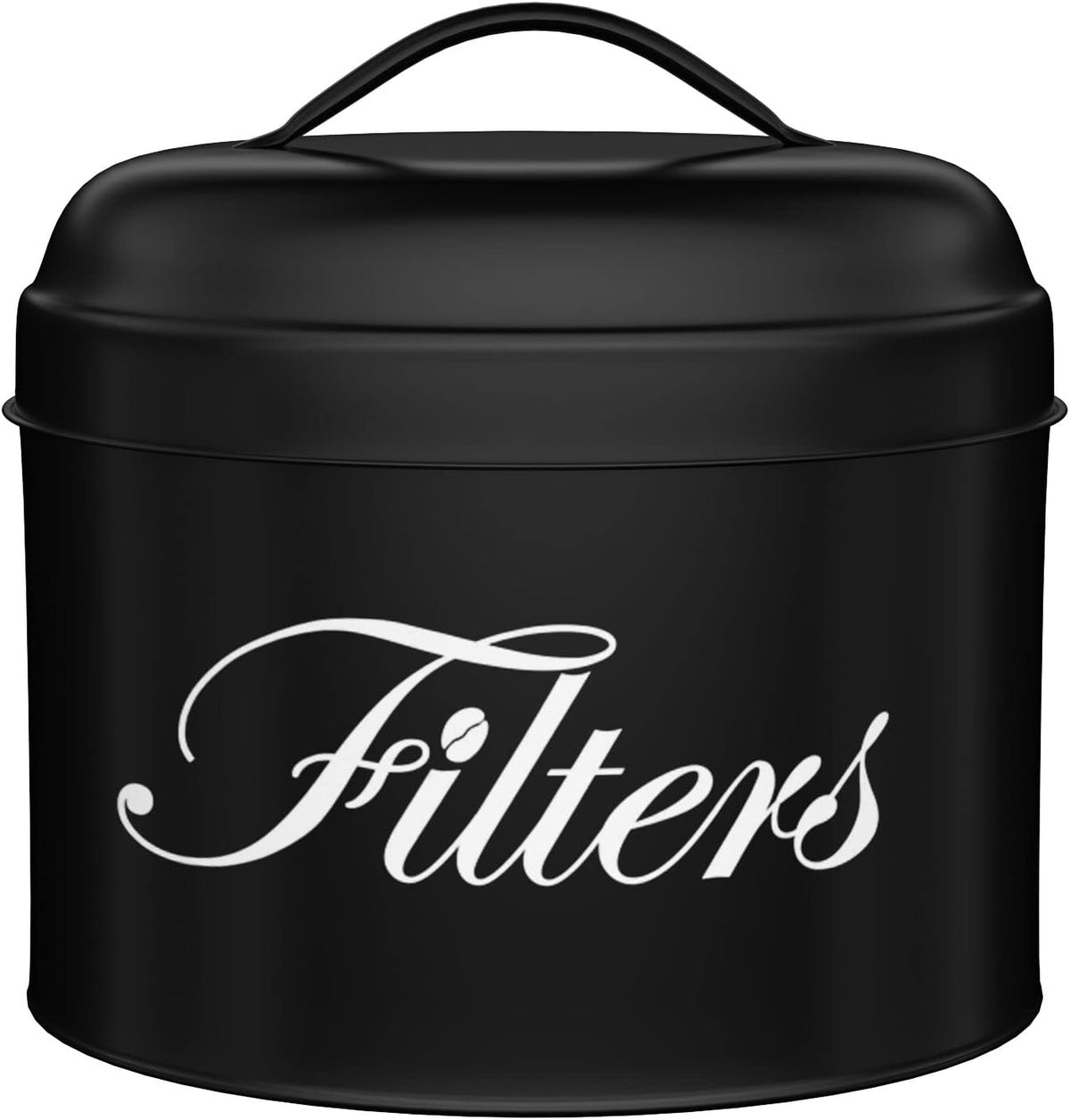 Black Basket Coffee Filter Holder With Lid - Round Container for