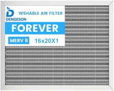 16x20x1 Reusable Air Filter - Washable Filter, MERV 8,Permanent, Electrostatic - Lasts a Lifetime HVAC AC Furnace Systems (Actual Size: 15.75x19.65x1 Inch)