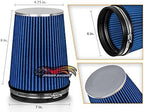 BLUE 6" 152 mm Inlet Truck Air Cone Replacement Performance Washable Clamp-On - Image 2