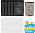 MAQIHAN 10 Pack Aquarium Filter Media Bags - Reusable Mesh Bags with Zipper - Field & Pure