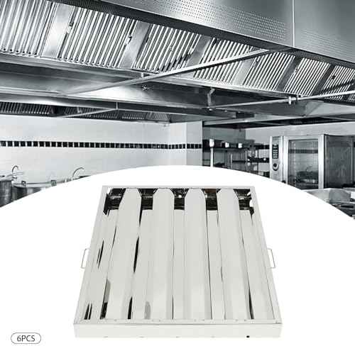 6Pcs Hood Filters 430 Stainless Steel Baffle Filter (19.5W x 24.5H)