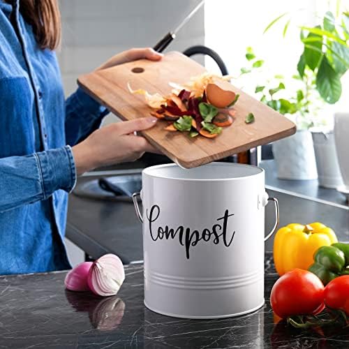 DAYYET Compost Bin Kitchen, 1.3 Gallon Farmhouse Kitchen Compost Bin