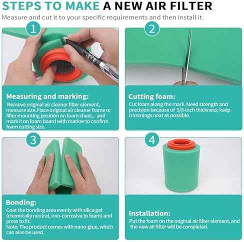 Foam Air Filter Material Sheet for Uni Filter - BF-1 BF1, 14" X 17" X 5/8", 65-PPI Green Fine Foam Sheet Universal & Reusable for Most Motorcycle ATV Scooters, Dirt Bike, UTV & Small Engines