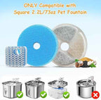 12 Set Cat Water Fountain Filter Replacement for Square 2.2L/73oz Pet Dog Fountain, Triple Filtration Replacement Filters(12+12+12)
